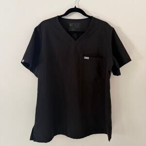 Figs Catarina One-Pocket Scrub Top Black Size XL Scrub Shirt Short Sleeve